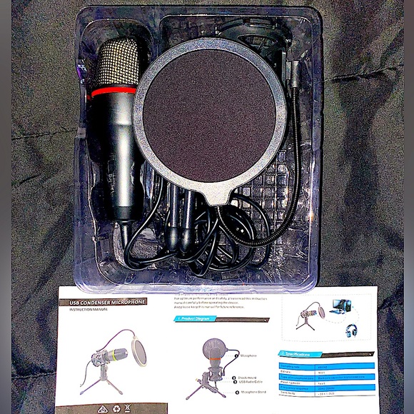 🎤BLUETHY- USB Microphone HiFi Sound 360 Degree Streaming Condenser Mic w/Tripod - Picture 17 of 17